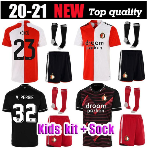 new 20 21KIDS kit home Away FeyenoordES soccer jerseys V.PERSIE JORGENSEN Berghuis VILHENA boys kids kit football shirt