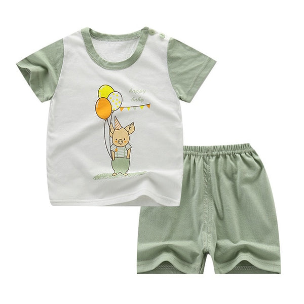 Newborn Clothing Set Casual Summer Baby Set Kids Short Sleeve Sports Set Tshirt Shorts Infant Baby Clothes 12M24M3T4T5T6T7T8T