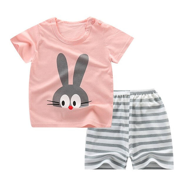 Newborn Clothing Set Casual Summer Baby Set Kids Short Sleeve Sports Set Tshirt Shorts Infant Baby Clothes 12M24M3T4T5T6T7T8T