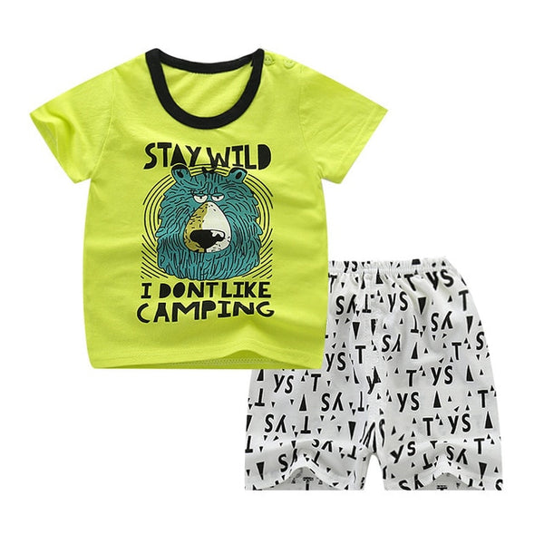 Newborn Clothing Set Casual Summer Baby Set Kids Short Sleeve Sports Set Tshirt Shorts Infant Baby Clothes 12M24M3T4T5T6T7T8T