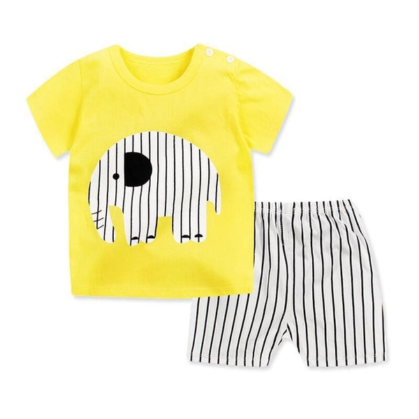 Newborn Clothing Set Casual Summer Baby Set Kids Short Sleeve Sports Set Tshirt Shorts Infant Baby Clothes 12M24M3T4T5T6T7T8T