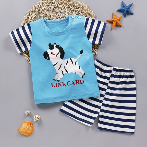 Newborn Clothing Set Casual Summer Baby Set Kids Short Sleeve Sports Set Tshirt Shorts Infant Baby Clothes 12M24M3T4T5T6T7T8T
