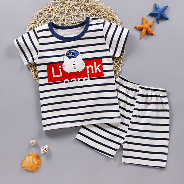 Newborn Clothing Set Casual Summer Baby Set Kids Short Sleeve Sports Set Tshirt Shorts Infant Baby Clothes 12M24M3T4T5T6T7T8T